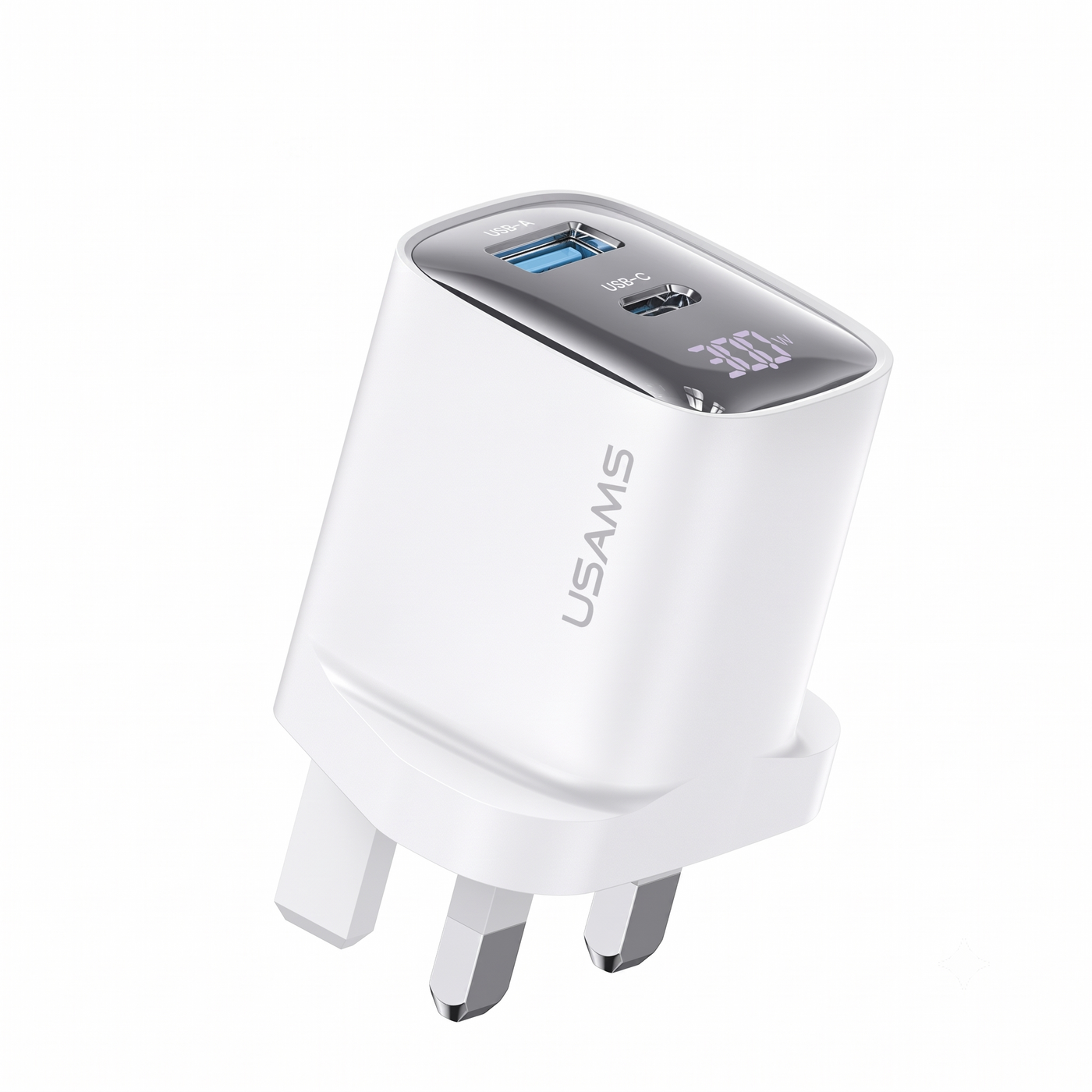 USAMS 30W Digital Display GaN Fast Charger