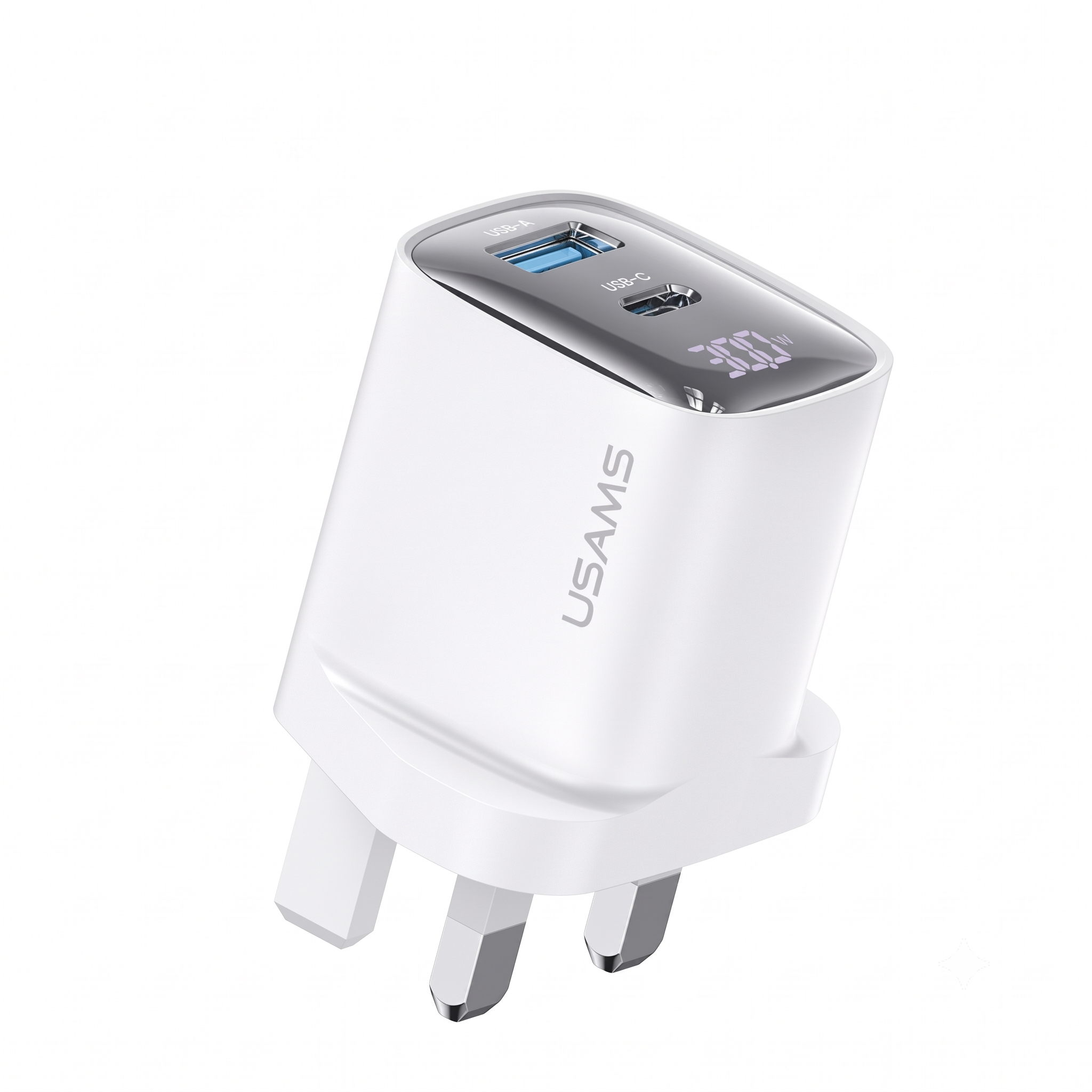 USAMS 30W Digital Display GaN Fast Charger